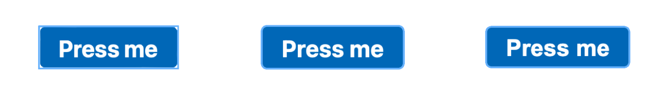 Comparison of button focus style with custom outline in Safari, Firefox and Chrome