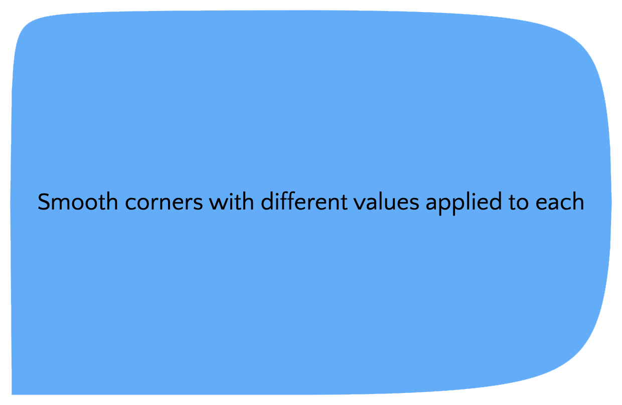 A smooth-cornered rectangle with differently-rounded corners rendered in Chrome using my Houdini CSS worklet