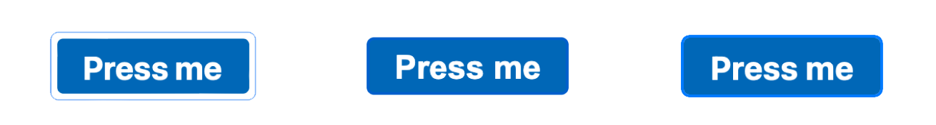 Comparison of default button focus style in Safari, Firefox, and Chrome