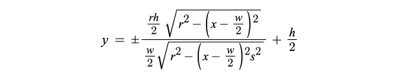 The mathematical equation I used to represent a rectangle with smooth corners